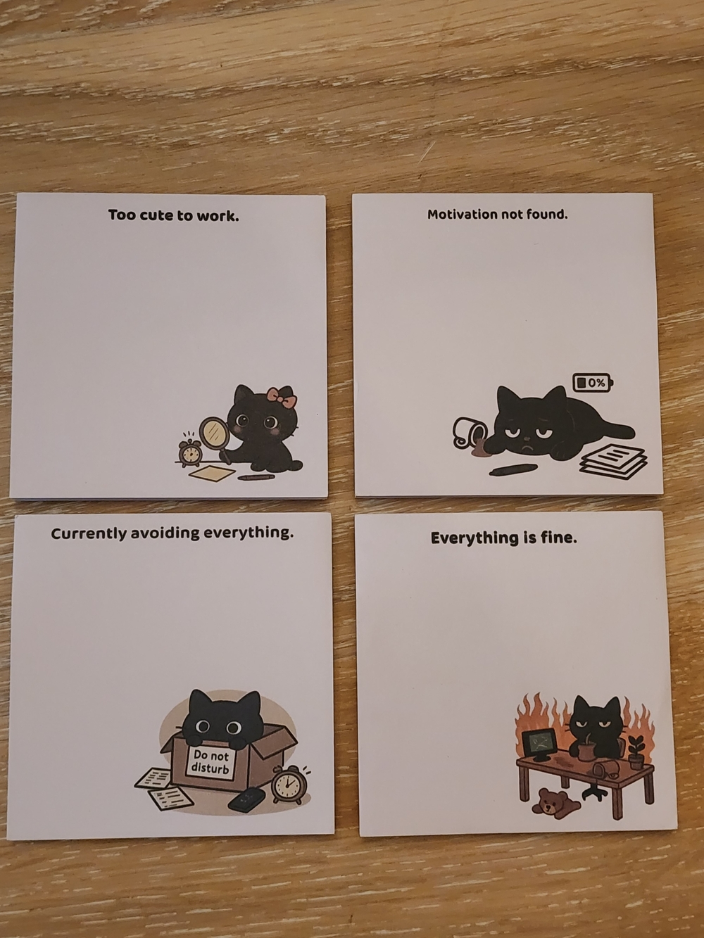 Buyer's Choice- Cute Black Cat Sticky Notes - Office Humor Notepad Set